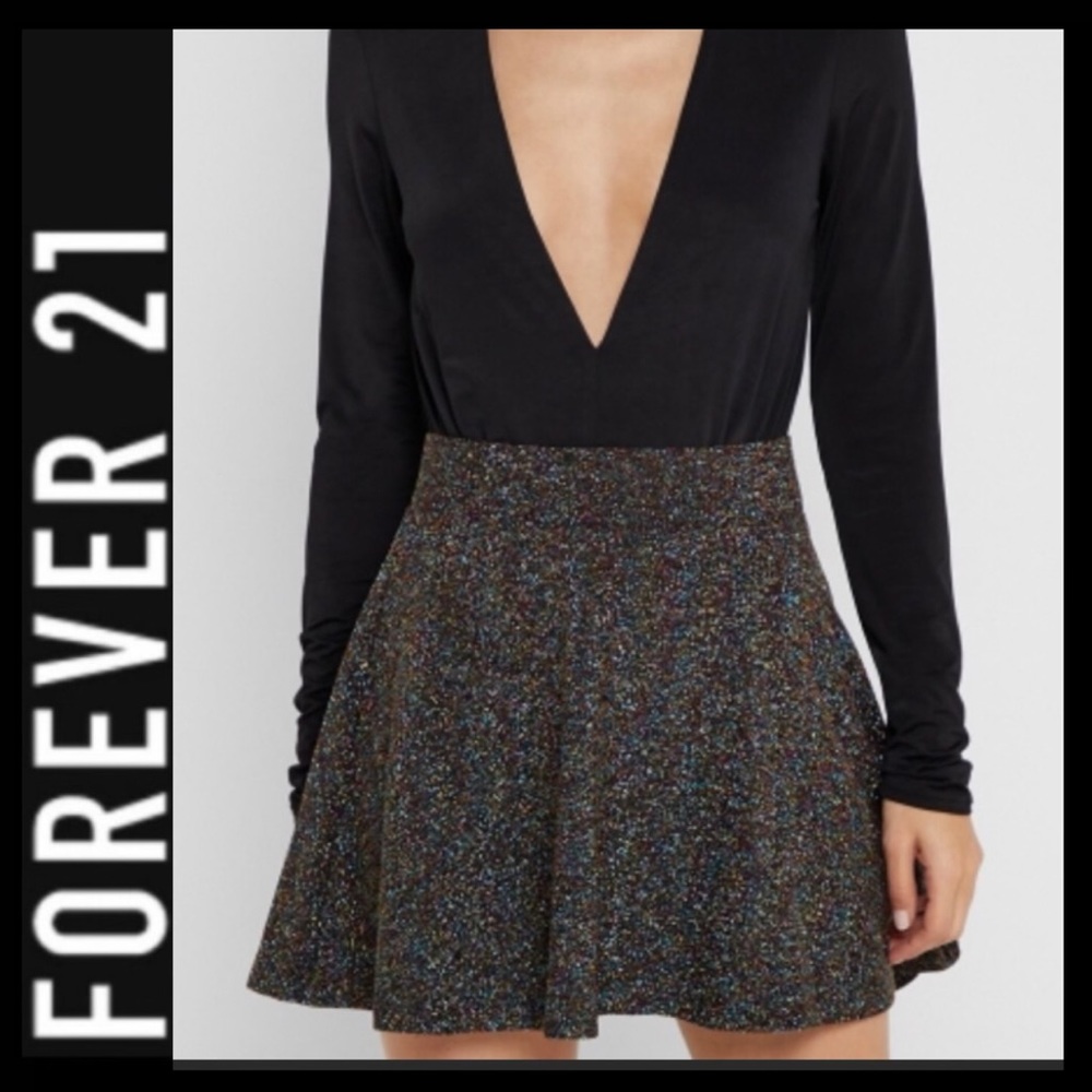 NWOT F21 Glitter Skater Skirt